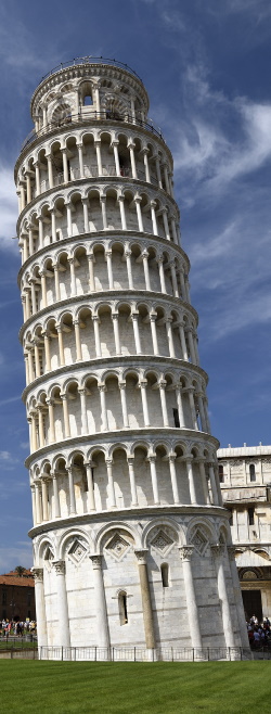 Weak Financial Background Symbolized by Leaning Tower of Pisa